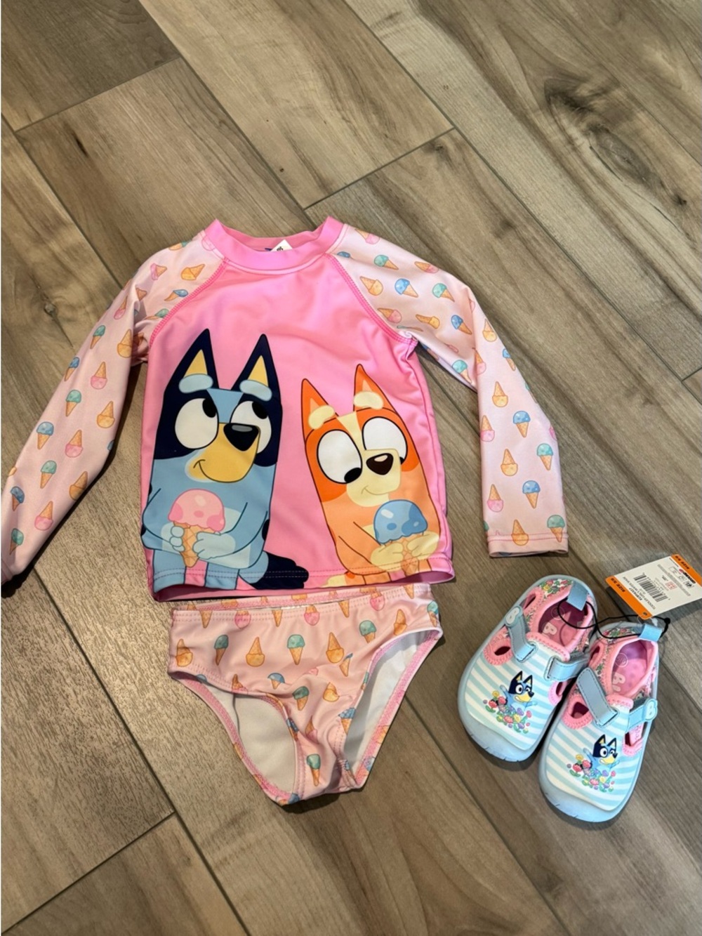 Bluey Summer Swimsuit and water shoes set